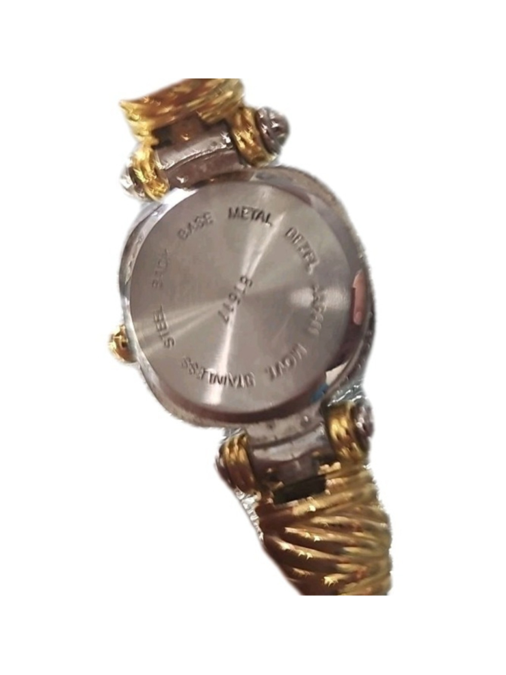 Ladies Vivani Stunning Paved Silver Gold Tone MoP Dial Cuff Bracelet Watch - Picture 6 of 6